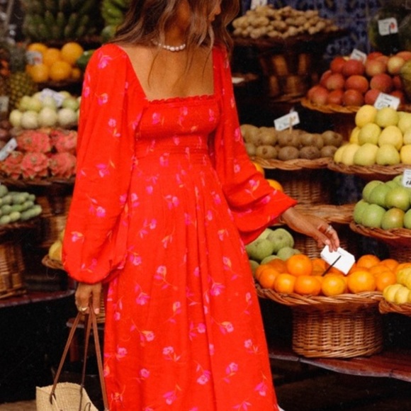 🌴BILLABONG🌴 Best Coast Smocked Midi Dress - Picture 6 of 8